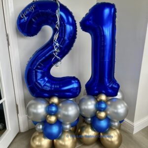 Personalised number stack - Blue and gold variations