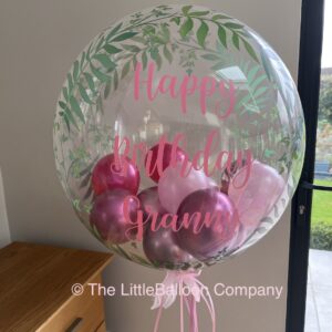 Personalised elegant greenery gumball bubble