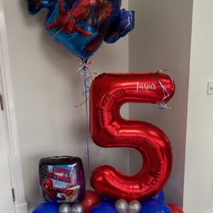 Personalised Spiderman balloon stack